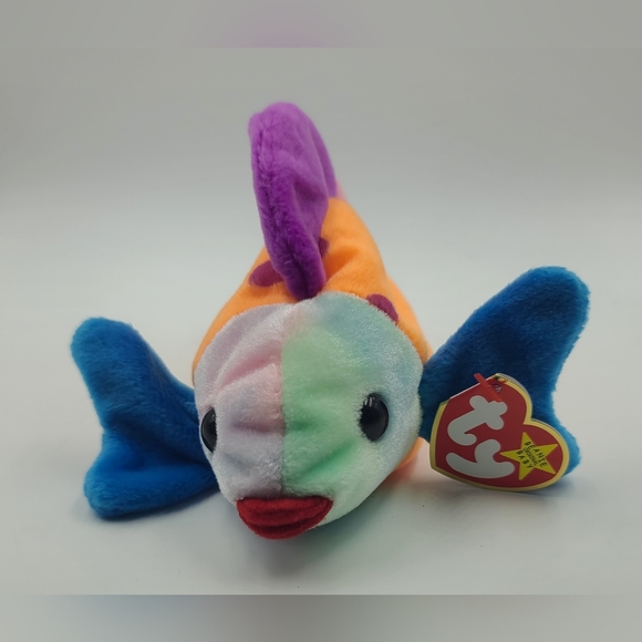 1999 RARE, RETIRED,  COLLECTIBLE BEANIE BABIES LIPS THE COLORFUL RAINBOW FISH 8" - Picture 1 of 4